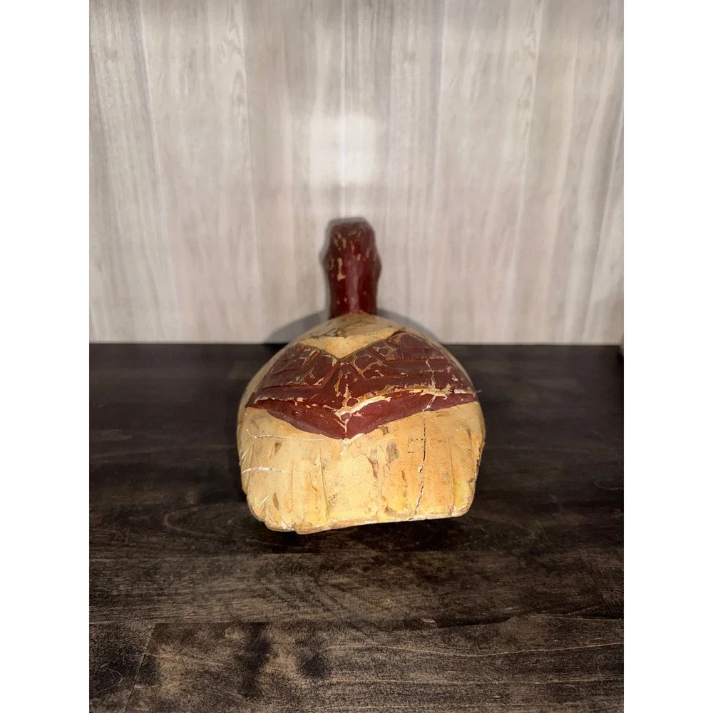 Vintage Hand Carved Wooden Duck‎ Decoy Rustic Folk Art Waterfowl Figurine Decor